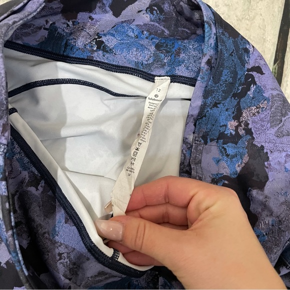 Lululemon 12 fast & free 7/8 tight ll screen camo multi purple floral active run - Picture 7 of 10